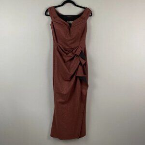 Chiara Boni La Petite Robe Radoslava Ruffled Off-The-Shoulder Gown Size 44 US 8